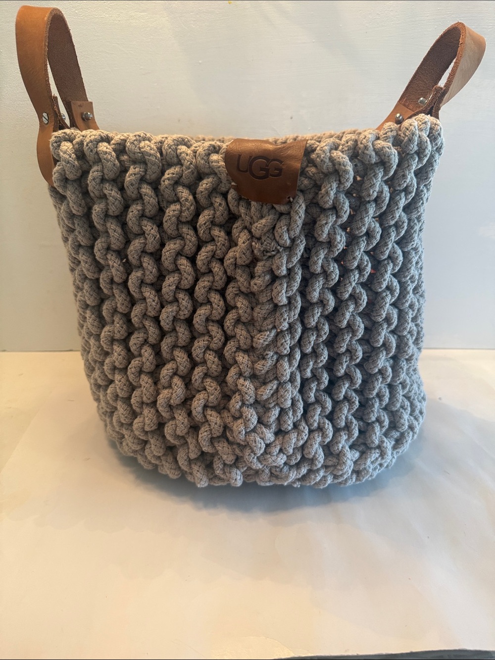 UGG Tulum Rope basket chunky cotton weave leather handles